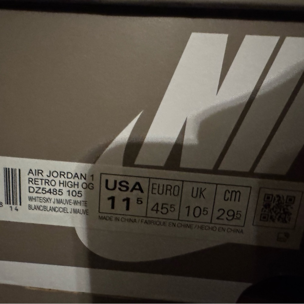 Nike Air Jordan 1 Men's Sizes Retro OG High White/Sky J Mauve DZ5485-105 NEW - Picture 13 of 14